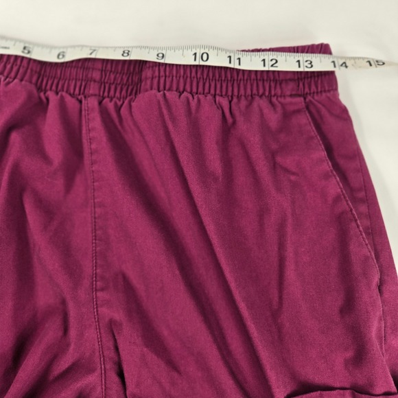 Dickies Petite High-Rise Cargo‎ Scrub Pants Elastic Waist Pockets Burgundy 27x27 - Picture 6 of 9